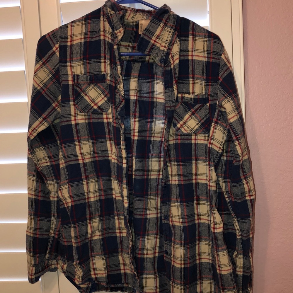 White red and blue flannel